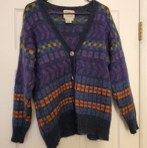 Retro Patterned Cardigan Sweater